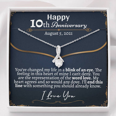 Personalized 10th Anniversary Alluring Beauty Necklace - Love You This Much